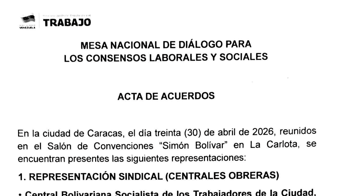 El documento firmado al cual tuvo acceso LabLabor no precisa montos, ni distribución de pagos con o sin naturaleza salarial